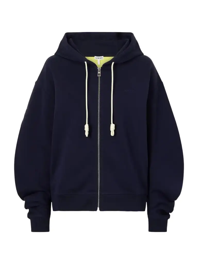 Loewe Logo-embroidered Cotton-jersey Hooded Zip-up Sweatshirt | Image 1 Loewe Logo-embroidered Cotton-jersey Hooded Zip-up Sweatshirt | Image 1