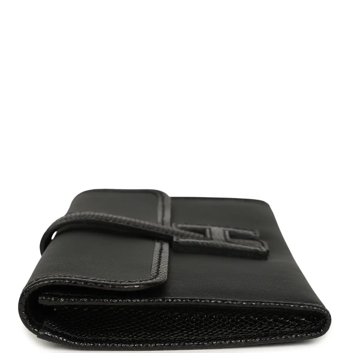 HERMÈS Pre-owned Hermes Jige Duo Clutch Touch Black Swift, Varanus Niloticus Lizard Touch Palladium Hardware | Thumbnail 5 HERMÈS Pre-owned Hermes Jige Duo Clutch Touch Black Swift, Varanus Niloticus Lizard Touch Palladium Hardware | Thumbnail 5
