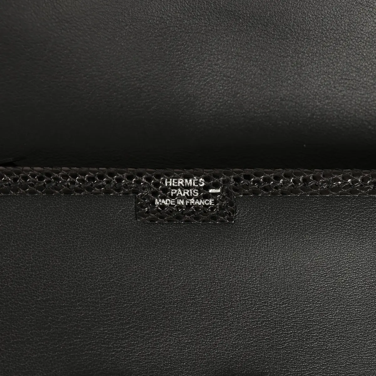 HERMÈS Pre-owned Hermes Jige Duo Clutch Touch Black Swift, Varanus Niloticus Lizard Touch Palladium Hardware | Thumbnail 8 HERMÈS Pre-owned Hermes Jige Duo Clutch Touch Black Swift, Varanus Niloticus Lizard Touch Palladium Hardware | Thumbnail 8