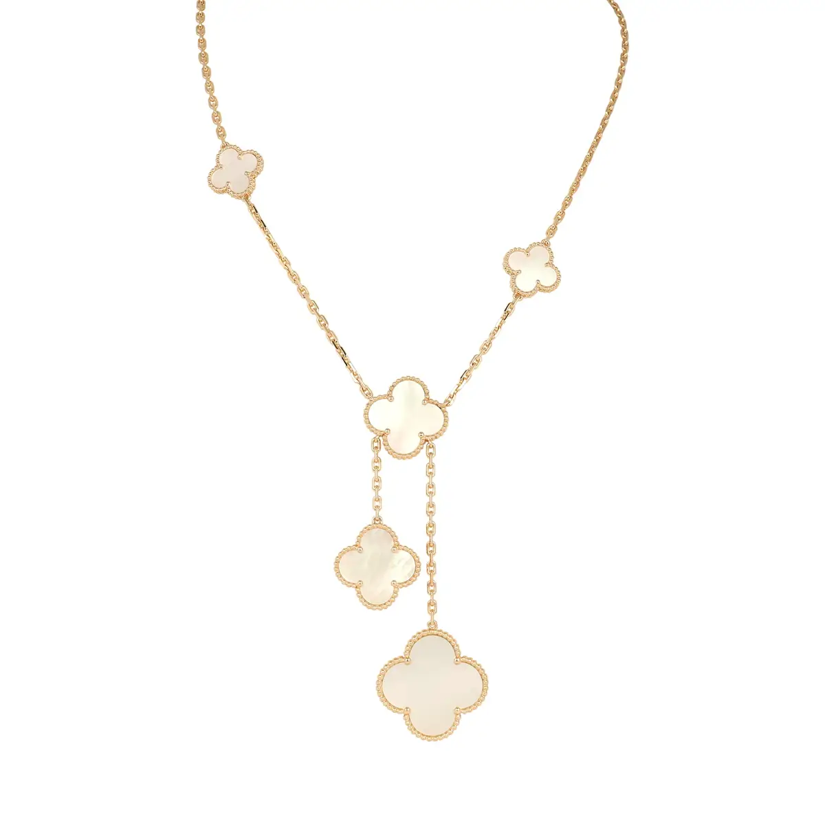 Van Cleef & Arpels Van Cleef & Arpels Magic Alhambra 6 Motif Necklace Mother of Pearl 18K Yellow Gold | Image 1 Van Cleef & Arpels Van Cleef & Arpels Magic Alhambra 6 Motif Necklace Mother of Pearl 18K Yellow Gold | Image 1