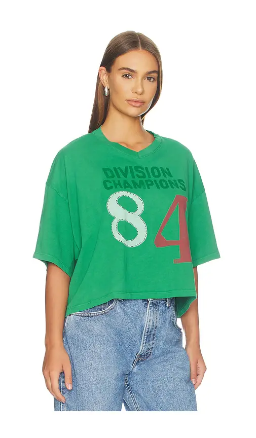 DAYDREAMER Division Champs Cropped V-neck Tee | Thumbnail 2 DAYDREAMER Division Champs Cropped V-neck Tee | Thumbnail 2