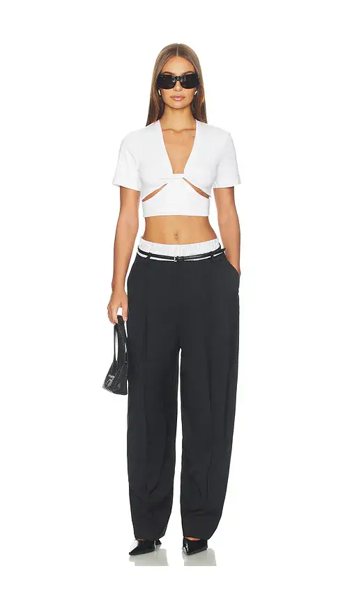 Alexander Wang Mid-Rise Belted Tailored Pant With Pre-styled Boxer | Thumbnail 5 Alexander Wang Mid-Rise Belted Tailored Pant With Pre-styled Boxer | Thumbnail 5