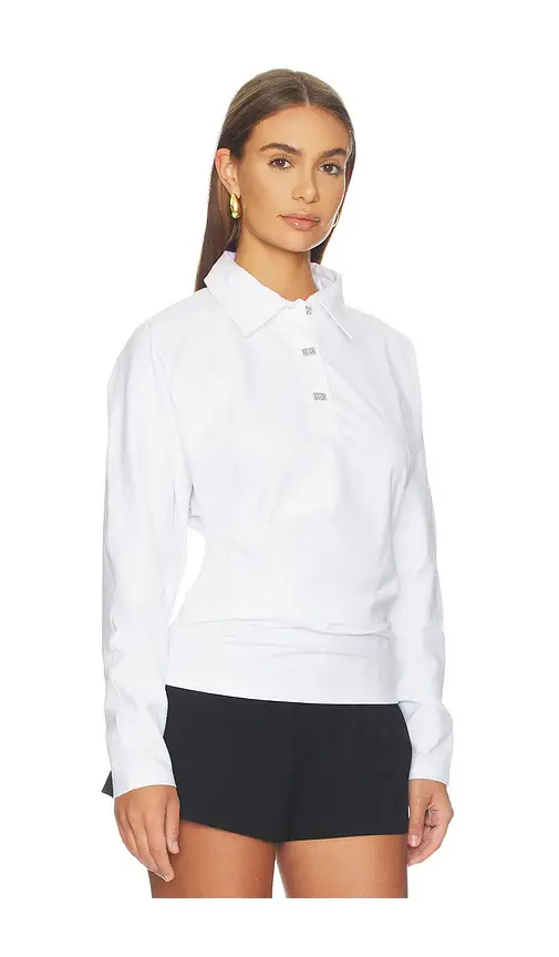 Ganni Heavy Stretch Jersey Draped Polo | Thumbnail 2