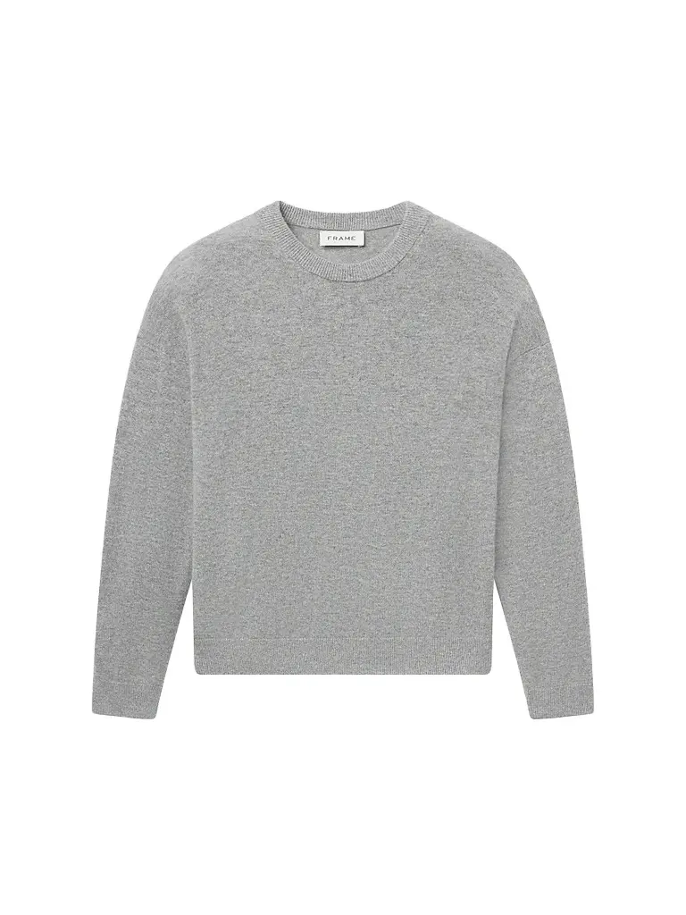 Frame Men's Lightweight Cashmere Crewneck Sweater - Light Grey Melange | Image 1 Frame Men's Lightweight Cashmere Crewneck Sweater - Light Grey Melange | Image 1