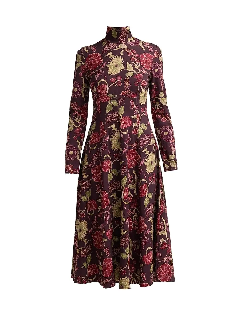 TANYA TAYLOR Women's Thea Floral A-Line Midi Dress