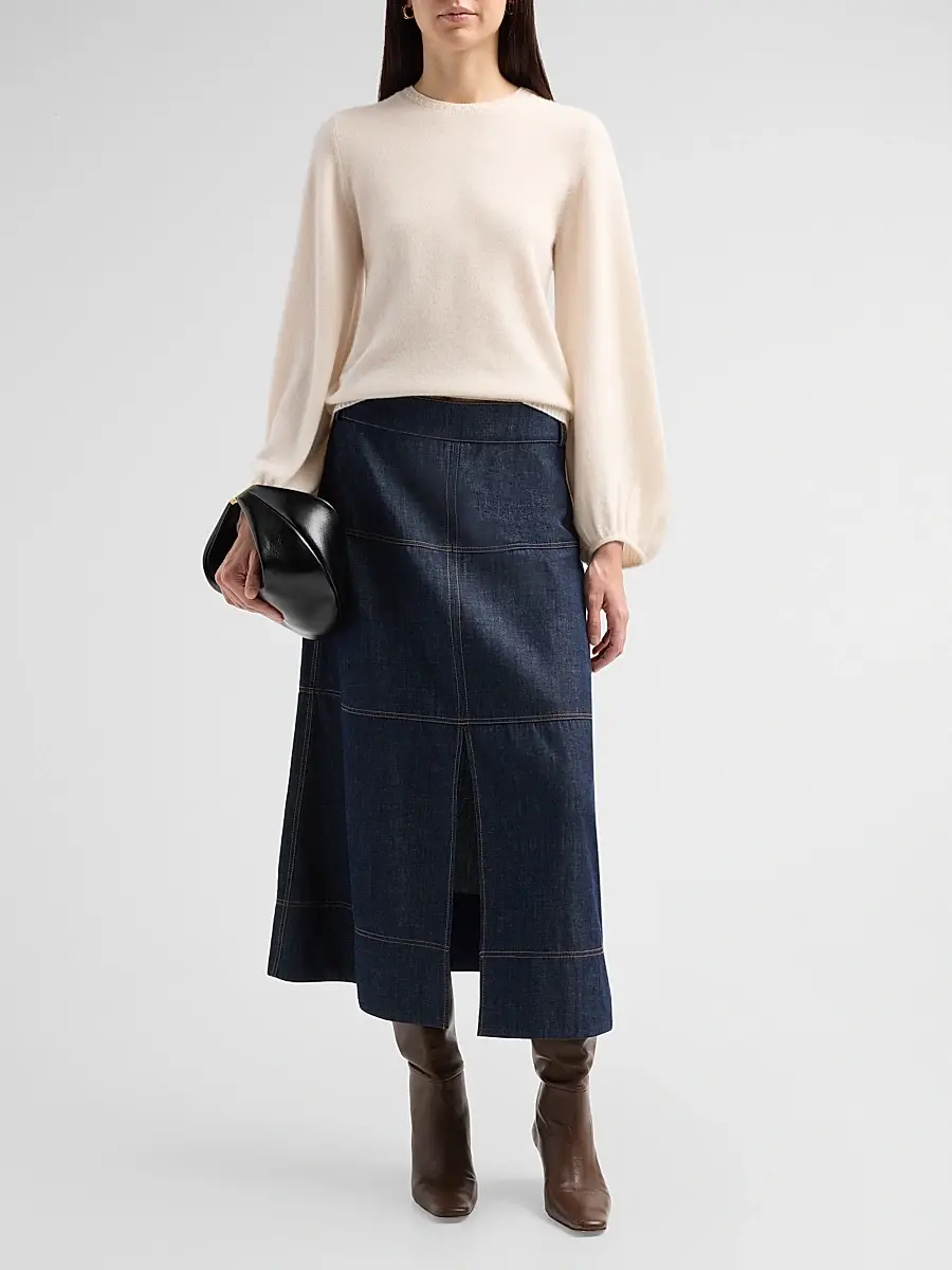 TANYA TAYLOR Women's Marina Cashmere Crewneck Sweater | Thumbnail 2