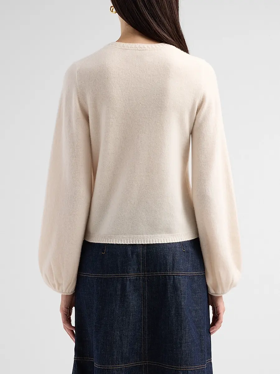 TANYA TAYLOR Women's Marina Cashmere Crewneck Sweater | Thumbnail 3