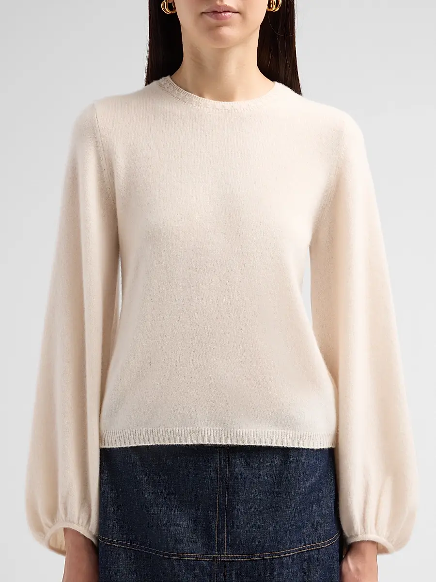 TANYA TAYLOR Women's Marina Cashmere Crewneck Sweater | Thumbnail 5