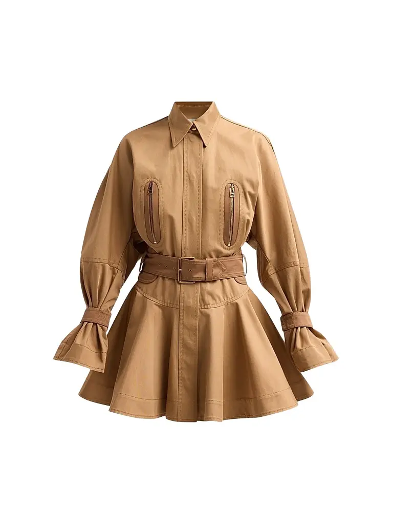 Zimmermann Women's Valiant Drill Mini Dress - Desert | Image 1 Zimmermann Women's Valiant Drill Mini Dress - Desert | Image 1