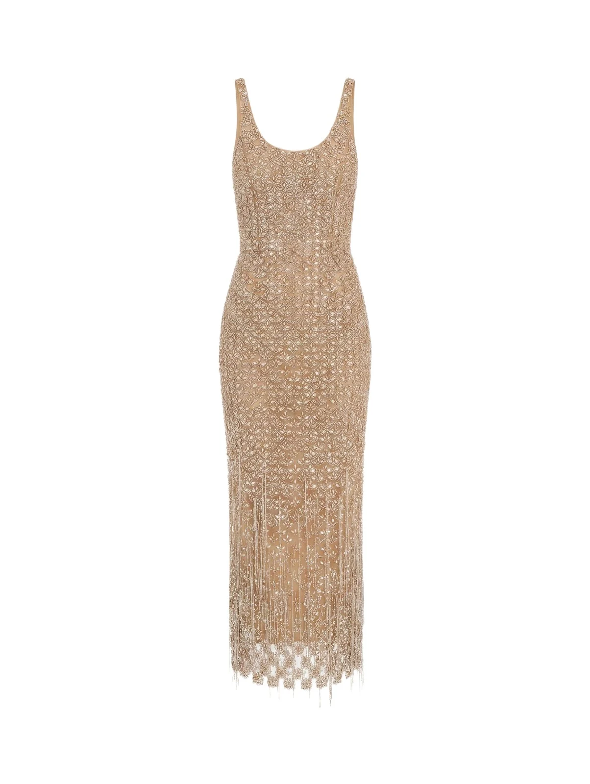 Crystal & Glass Embroidered Cocktail Dress Crystal & Glass Embroidered Cocktail Dress
