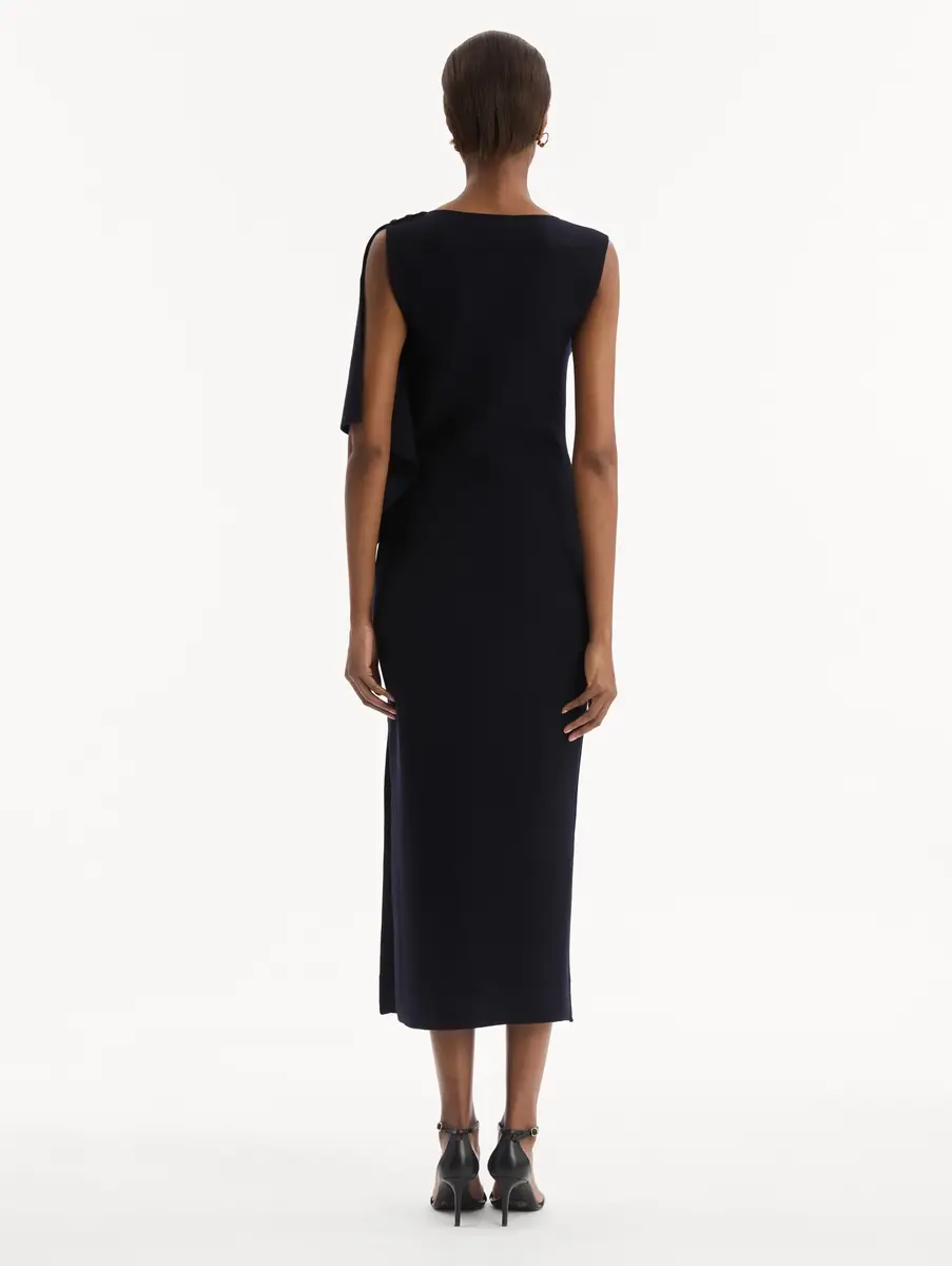 Oscar de la Renta Hibiscus Brooch Knit Dress | Thumbnail 3