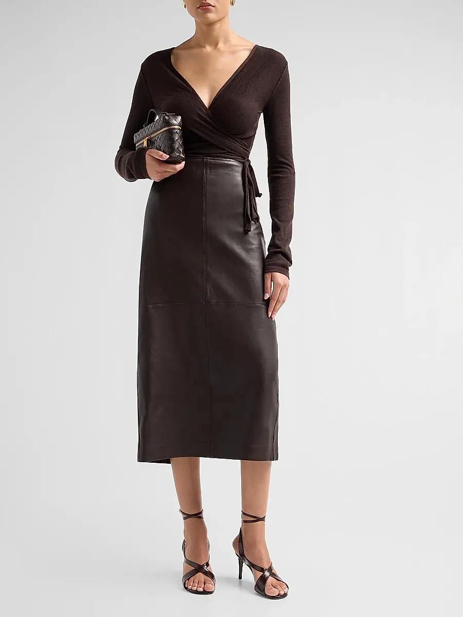 A.L.C. A. L.C. Women's Marta Leather Midi Skirt | Thumbnail 2 A.L.C. A. L.C. Women's Marta Leather Midi Skirt | Thumbnail 2