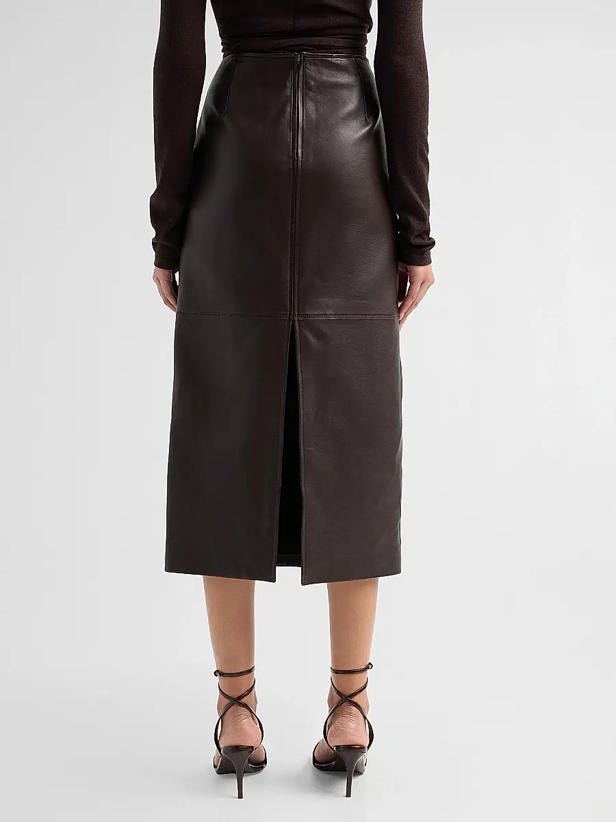 A.L.C. A. L.C. Women's Marta Leather Midi Skirt | Thumbnail 3 A.L.C. A. L.C. Women's Marta Leather Midi Skirt | Thumbnail 3