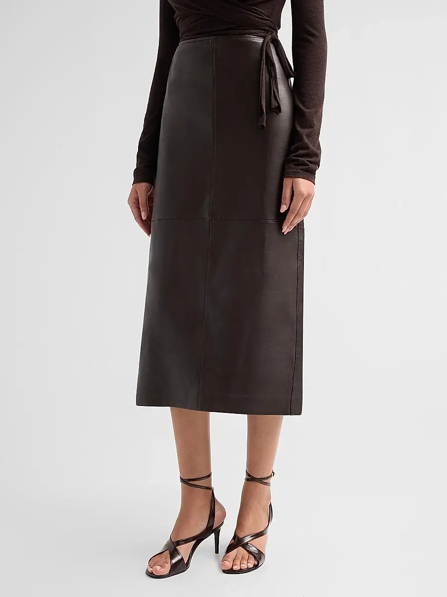 A.L.C. A. L.C. Women's Marta Leather Midi Skirt | Thumbnail 4 A.L.C. A. L.C. Women's Marta Leather Midi Skirt | Thumbnail 4