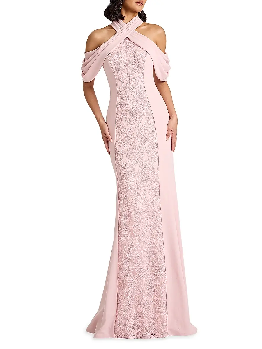 Tadashi Shoji Women's Cold-Shoulder Corded Lace Gown | Thumbnail 2 Tadashi Shoji Women's Cold-Shoulder Corded Lace Gown | Thumbnail 2