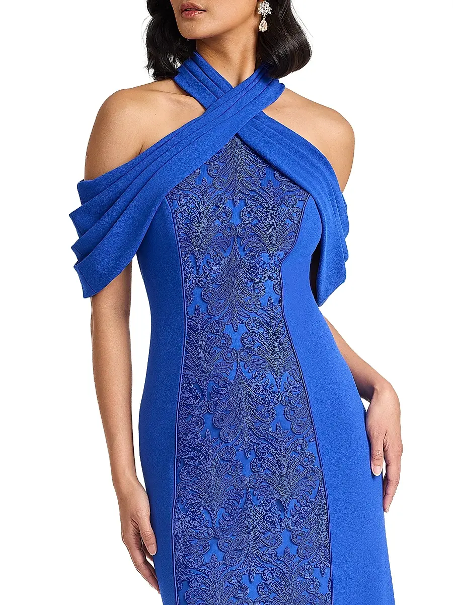 Tadashi Shoji Women's Cold-Shoulder Corded Lace Gown | Thumbnail 6 Tadashi Shoji Women's Cold-Shoulder Corded Lace Gown | Thumbnail 6
