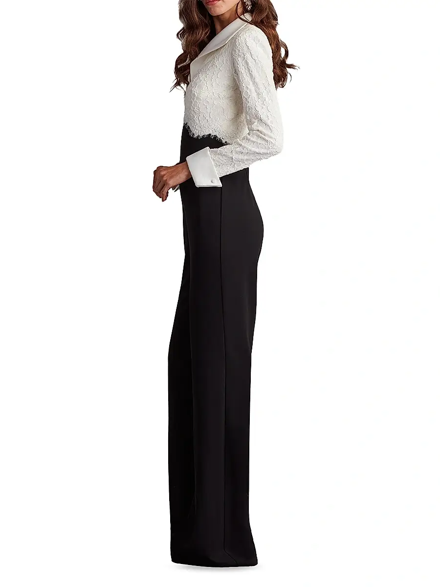 Tadashi Shoji Women's Lace-Crepe Jumpsuit | Thumbnail 3 Tadashi Shoji Women's Lace-Crepe Jumpsuit | Thumbnail 3