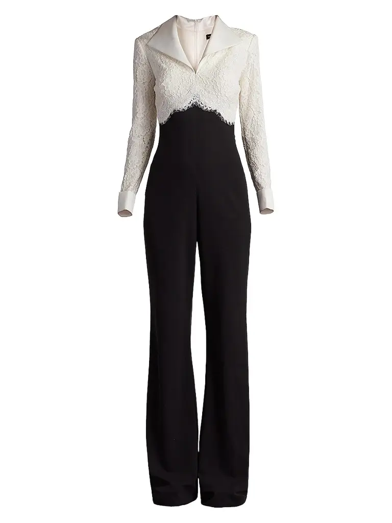 Tadashi Shoji Women's Lace-Crepe Jumpsuit