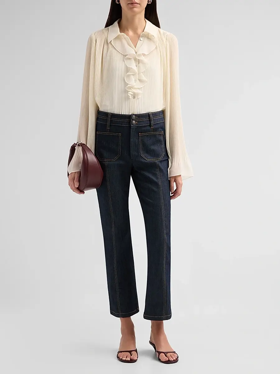 Cinq à Sept Women's Aleyna Pleated Ruffled Blouse | Thumbnail 2