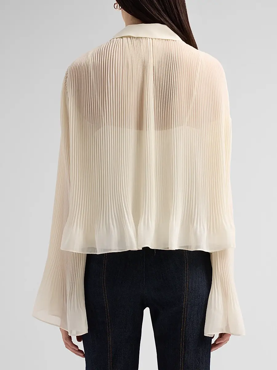 Cinq à Sept Women's Aleyna Pleated Ruffled Blouse | Thumbnail 3