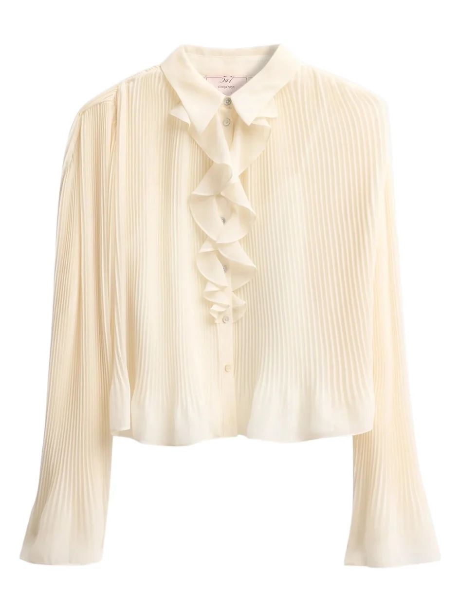 Women's Aleyna Pleated Ruffled Blouse Women's Aleyna Pleated Ruffled Blouse