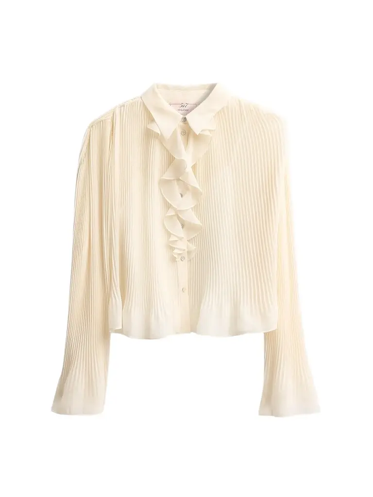 Cinq à Sept Women's Aleyna Pleated Ruffled Blouse - | Image 1 Cinq à Sept Women's Aleyna Pleated Ruffled Blouse - | Image 1