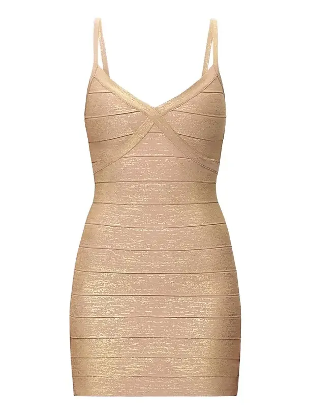Women's Metallic Bandage Mini Dress Women's Metallic Bandage Mini Dress