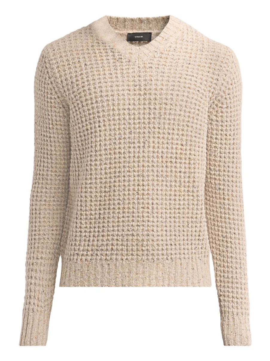 Men's Waffle Donegal V-Neck Sweater Men's Waffle Donegal V-Neck Sweater