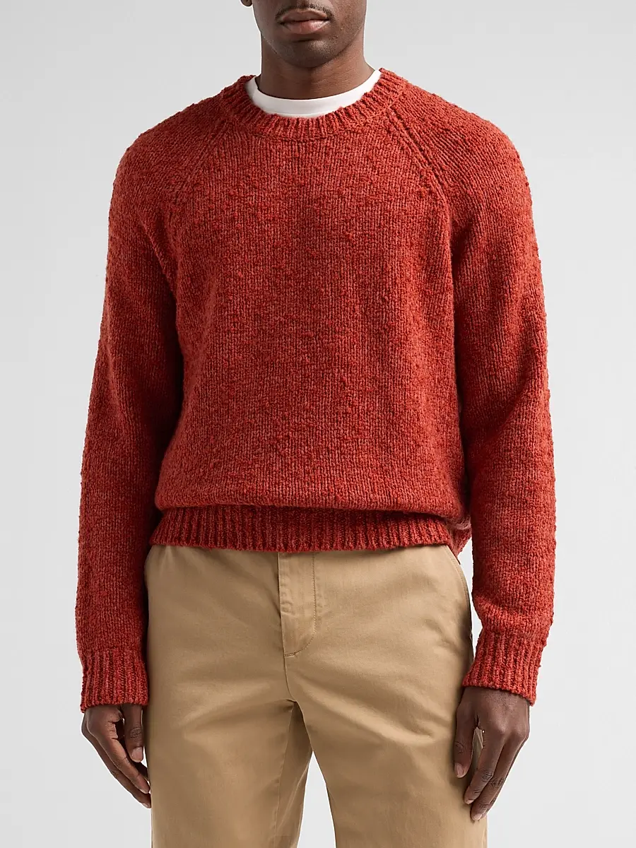 Vince Men's Bouclé Wool Raglan-Sleeve Crewneck Sweater | Thumbnail 4 Vince Men's Bouclé Wool Raglan-Sleeve Crewneck Sweater | Thumbnail 4