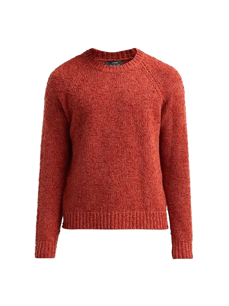 Vince Men's Bouclé Wool Raglan-Sleeve Crewneck Sweater - Dark Orange - Size XXL | Image 1 Vince Men's Bouclé Wool Raglan-Sleeve Crewneck Sweater - Dark Orange - Size XXL | Image 1