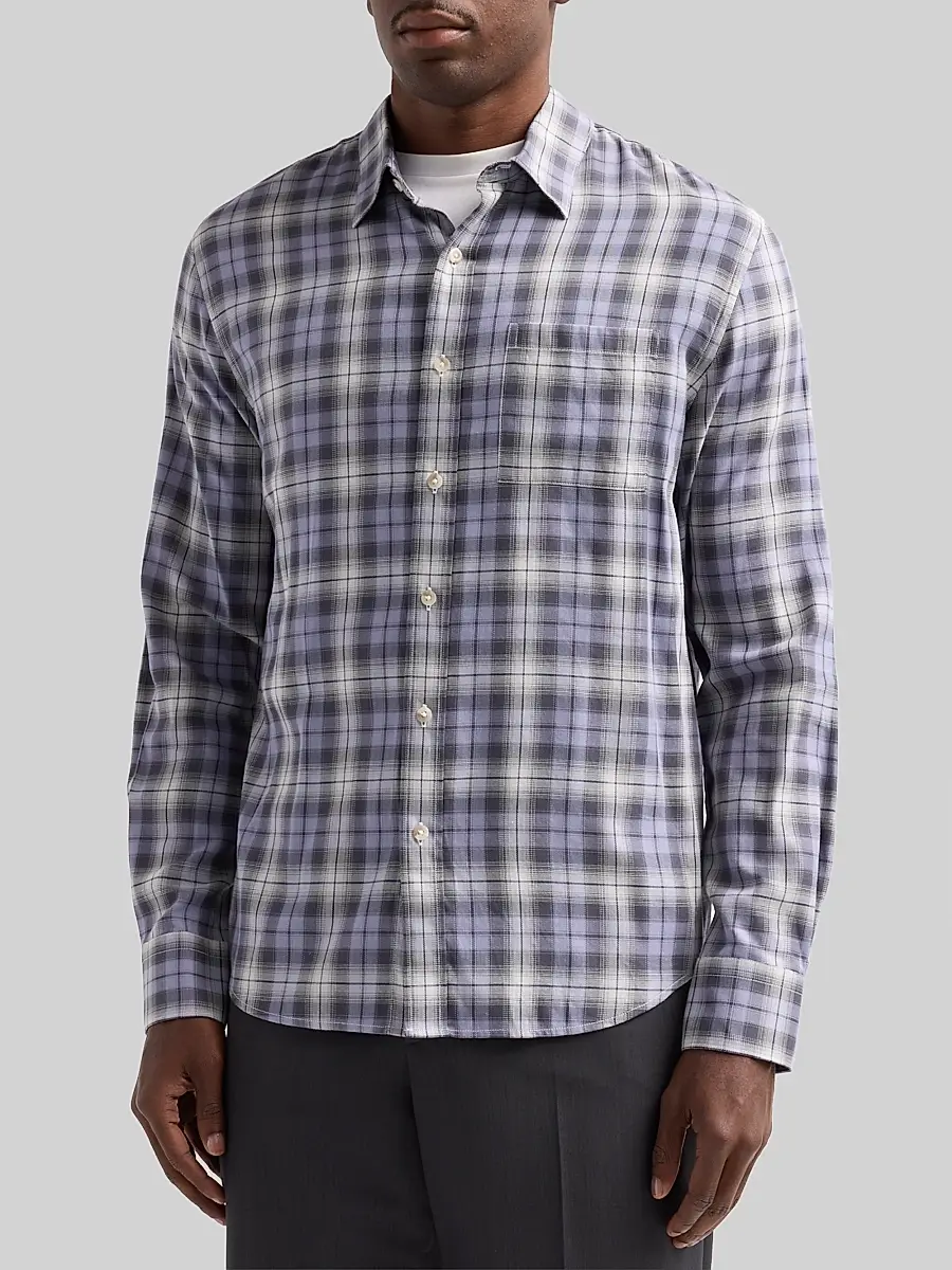 Vince Men's Exchange Plaid Cotton Shirt | Thumbnail 4