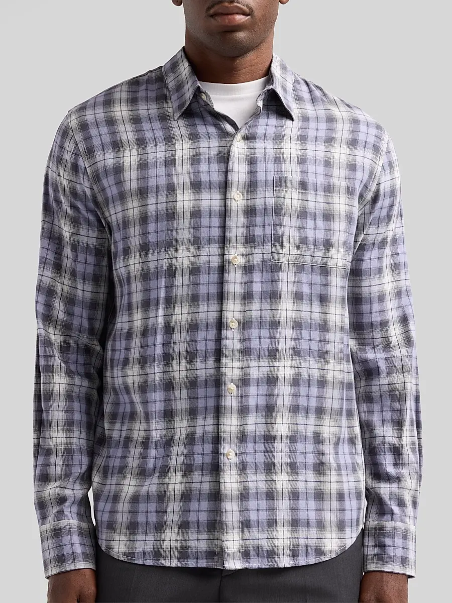 Vince Men's Exchange Plaid Cotton Shirt | Thumbnail 5