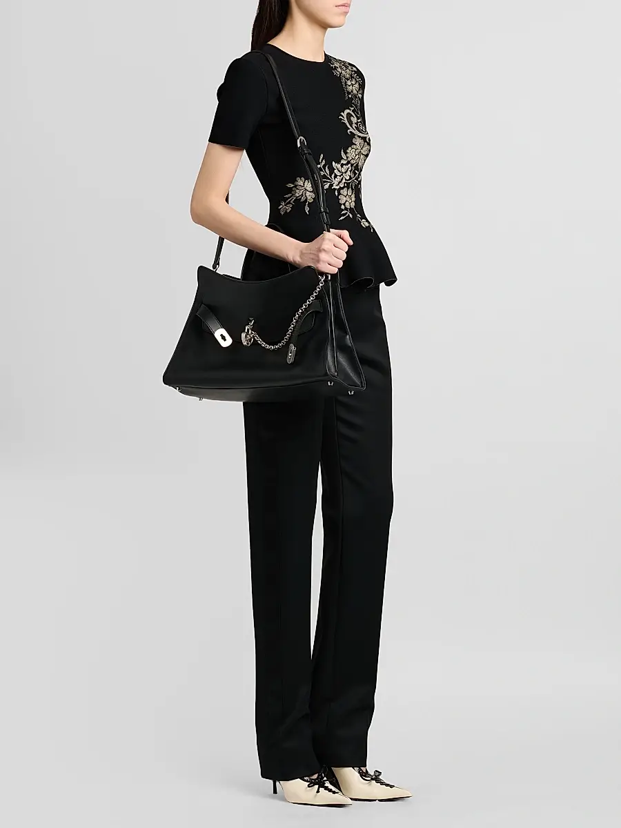 Alexander McQueen Women's Locke Leather Top Handle Bag | Thumbnail 3 Alexander McQueen Women's Locke Leather Top Handle Bag | Thumbnail 3