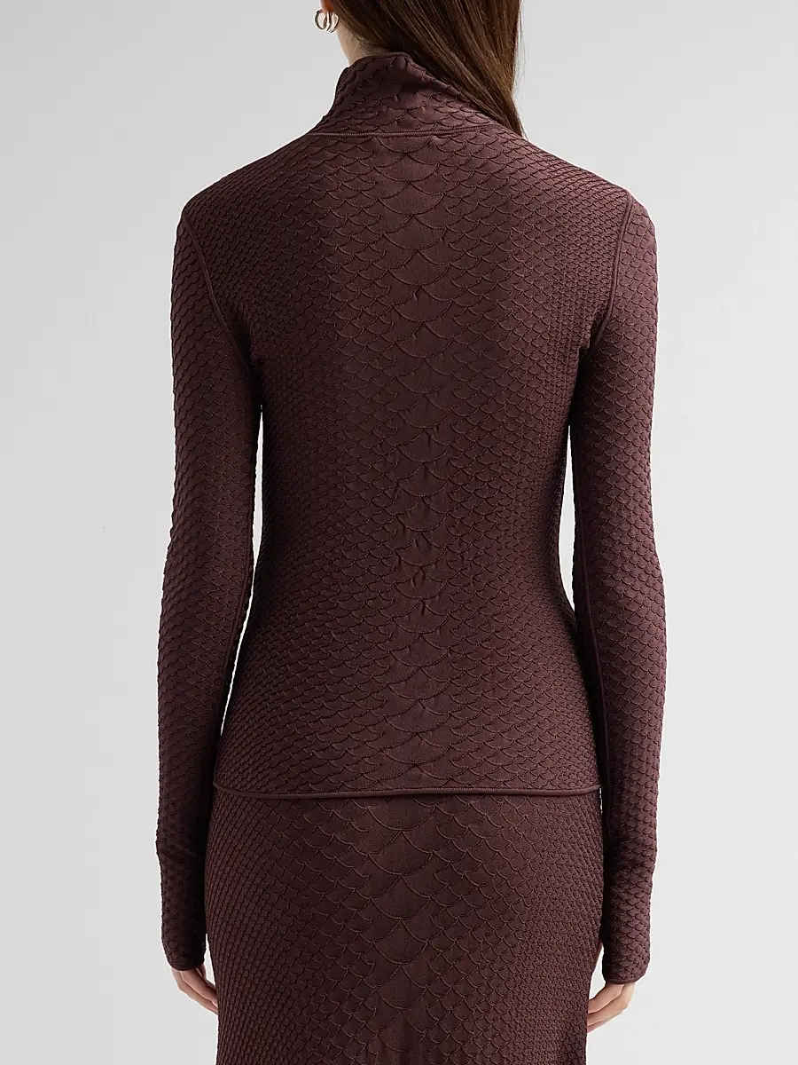 Adam Lippes Women's Sitara Python-Embossed Jacquard Top | Thumbnail 3