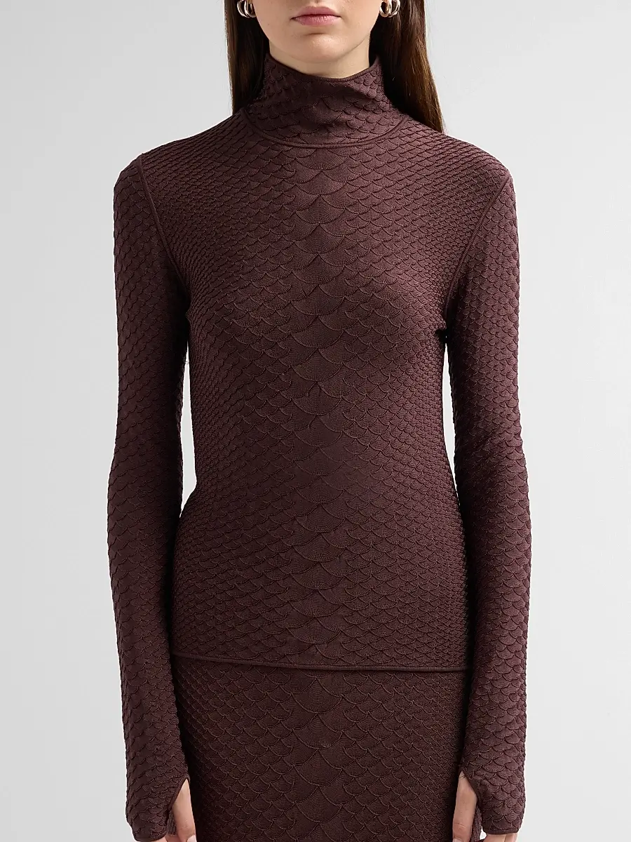 Adam Lippes Women's Sitara Python-Embossed Jacquard Top | Thumbnail 5