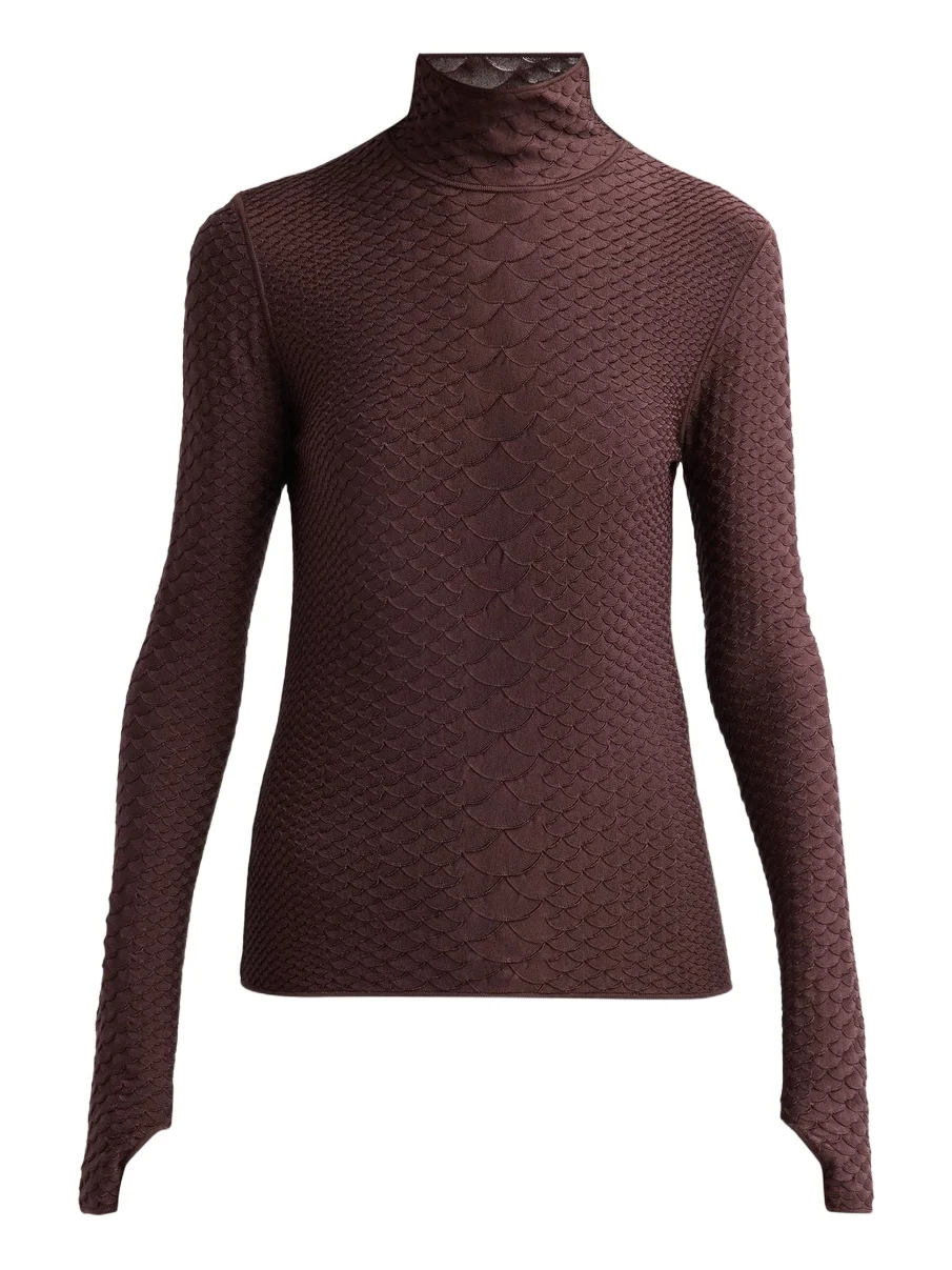 Adam Lippes Women's Sitara Python-Embossed Jacquard Top