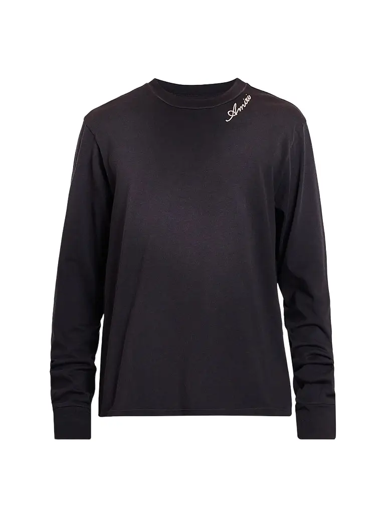 AMIRI Men's Logo Embroidered Cotton T-Shirt - Black - Size XS | Image 1 AMIRI Men's Logo Embroidered Cotton T-Shirt - Black - Size XS | Image 1