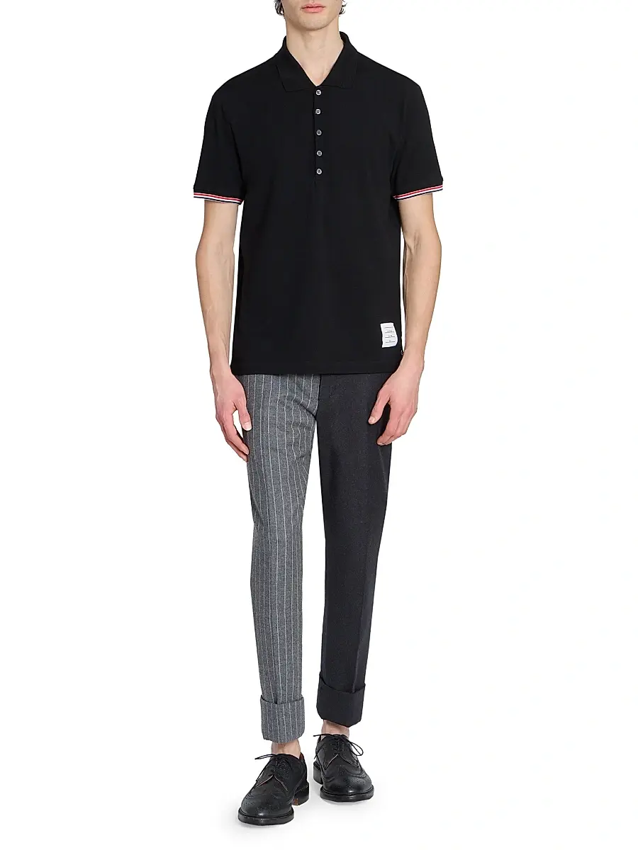 Thom Browne Men's RWB Tipping Wool Jersey Polo Shirt | Thumbnail 2 Thom Browne Men's RWB Tipping Wool Jersey Polo Shirt | Thumbnail 2