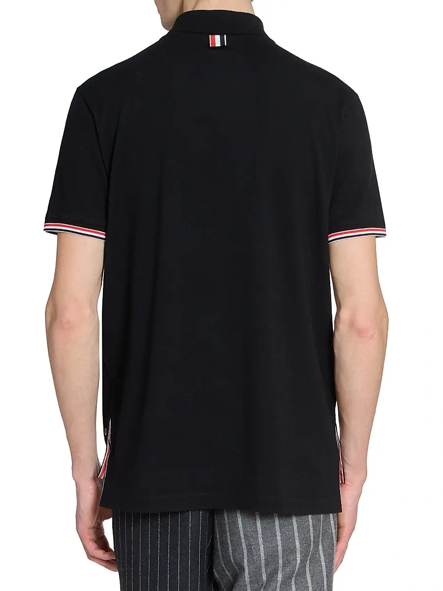 Thom Browne Men's RWB Tipping Wool Jersey Polo Shirt | Thumbnail 5 Thom Browne Men's RWB Tipping Wool Jersey Polo Shirt | Thumbnail 5