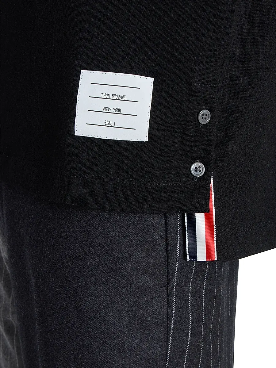 Thom Browne Men's RWB Tipping Wool Jersey Polo Shirt | Thumbnail 6 Thom Browne Men's RWB Tipping Wool Jersey Polo Shirt | Thumbnail 6