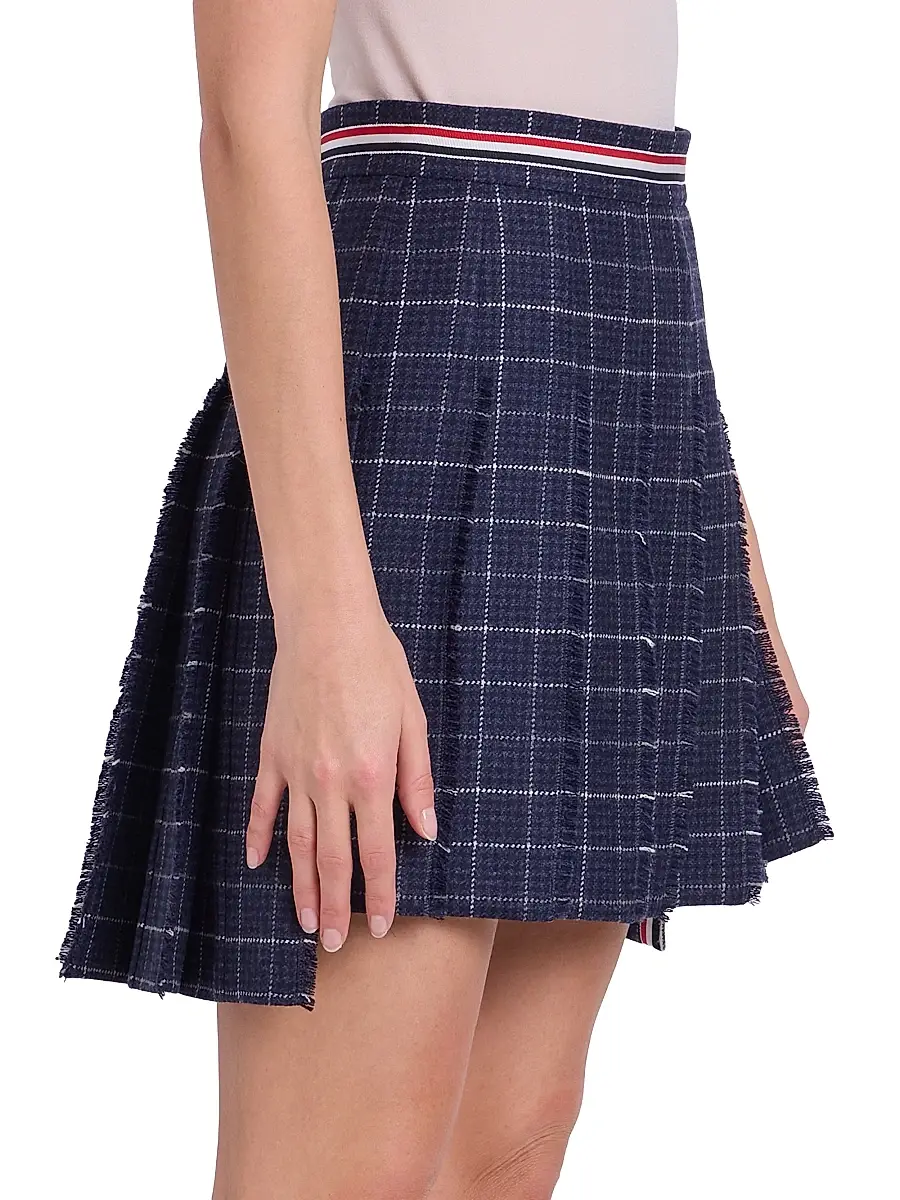 Thom Browne Women's Windowpane Houndstooth Wool Miniskirt | Thumbnail 4