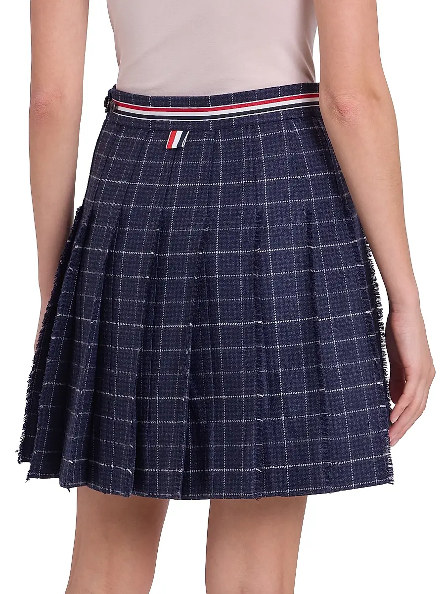 Thom Browne Women's Windowpane Houndstooth Wool Miniskirt | Thumbnail 5