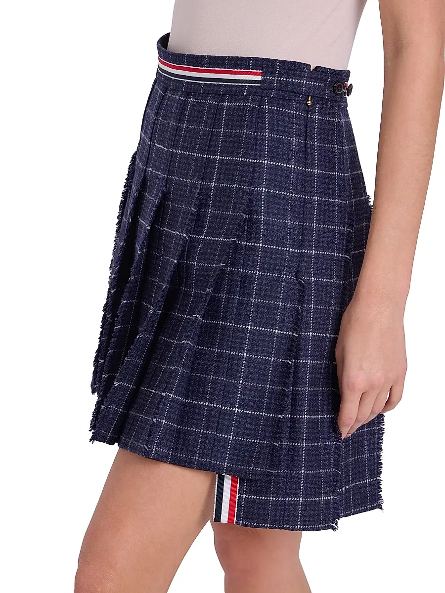 Thom Browne Women's Windowpane Houndstooth Wool Miniskirt | Thumbnail 6