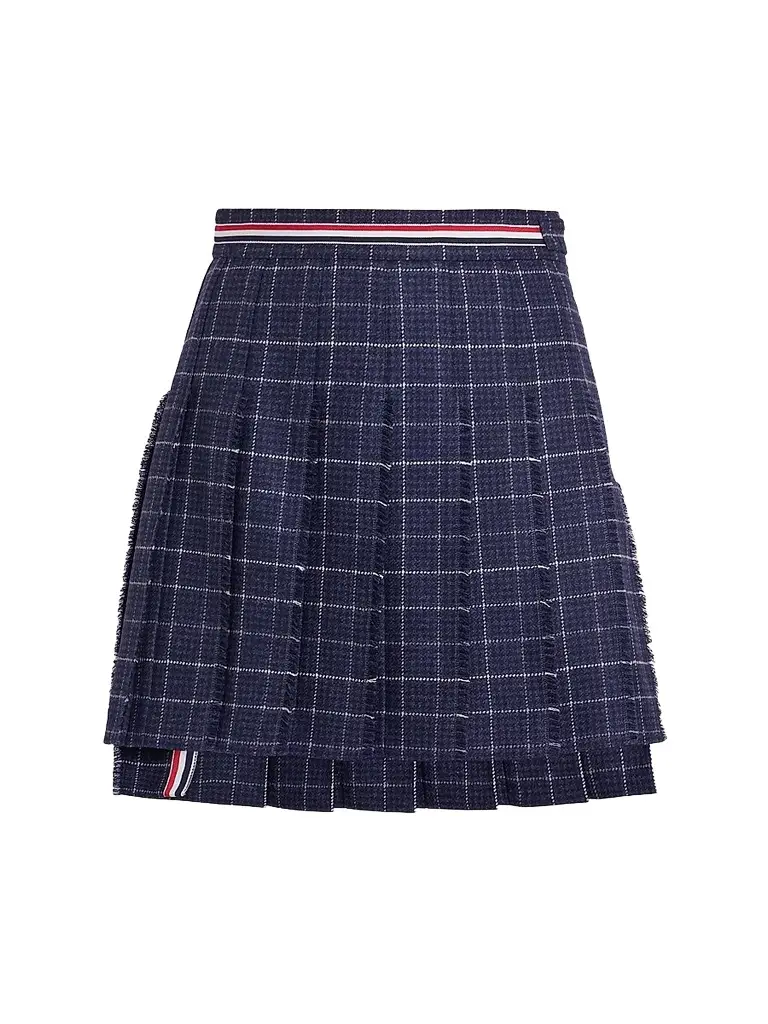 Thom Browne Women's Windowpane Houndstooth Wool Miniskirt - Navy | Image 1 Thom Browne Women's Windowpane Houndstooth Wool Miniskirt - Navy | Image 1