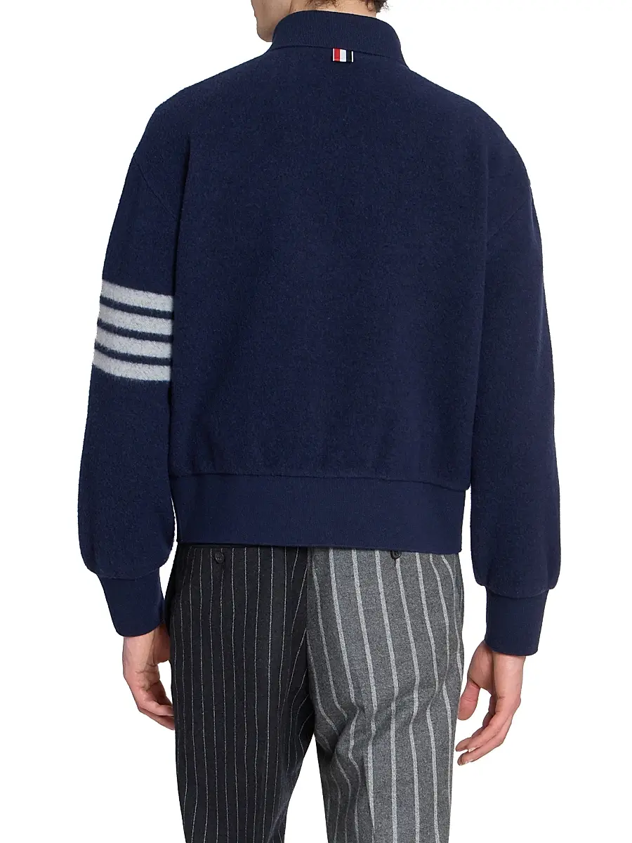Thom Browne Men's Wool Fleece Collared Jacket | Thumbnail 5 Thom Browne Men's Wool Fleece Collared Jacket | Thumbnail 5