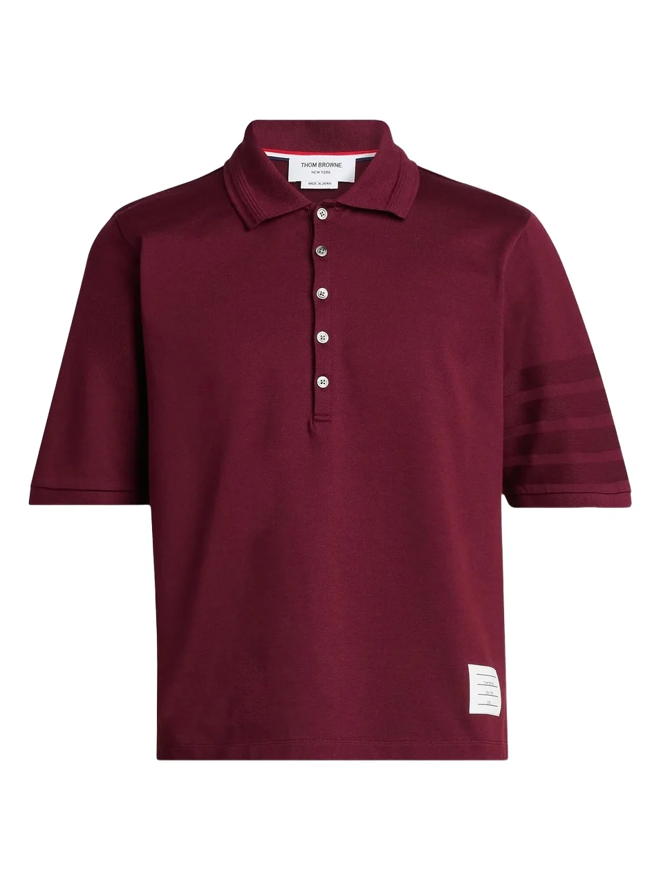 Thom Browne Men's Tonal Ottoman 4 Bar Cotton Polo Shirt