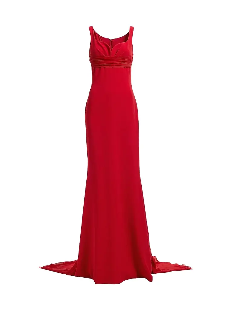 Elie Saab Women's Cady Silk-Blend Gown - Sunset Flame | Image 1 Elie Saab Women's Cady Silk-Blend Gown - Sunset Flame | Image 1