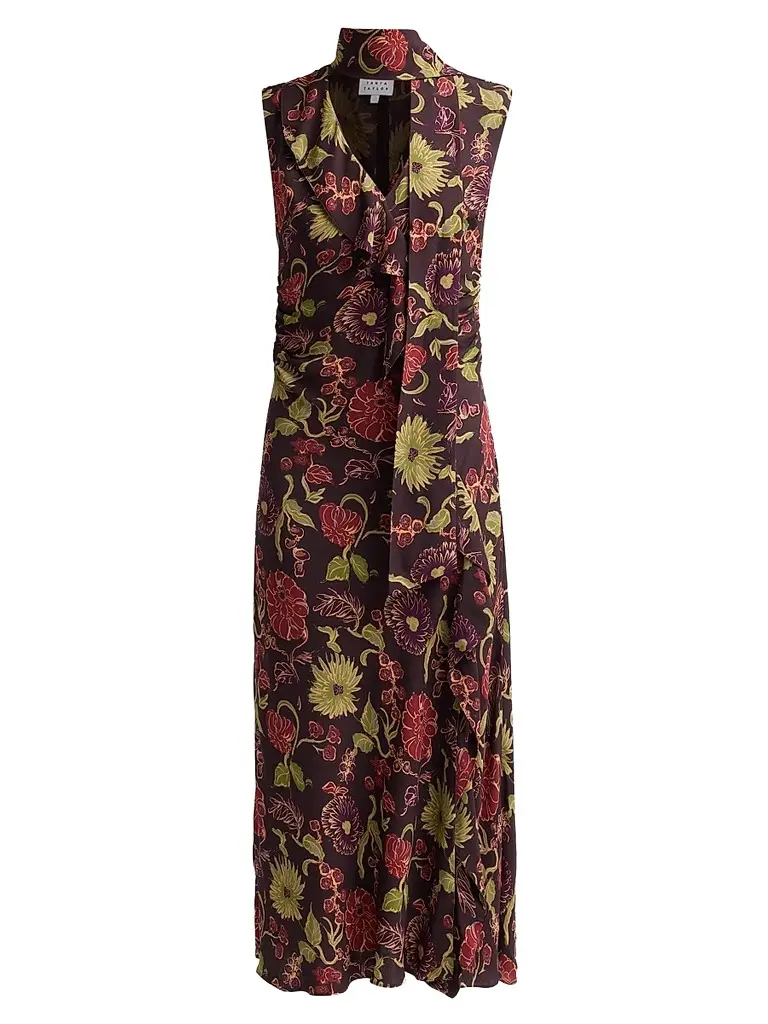 TANYA TAYLOR Women's Amelia Floral V-Neck Midi Dress
