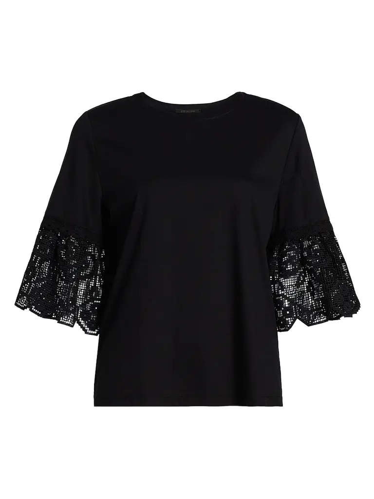 Kobi Halperin Women's Amanda Lace-Trimmed Cotton T-Shirt | Image 1 Kobi Halperin Women's Amanda Lace-Trimmed Cotton T-Shirt | Image 1