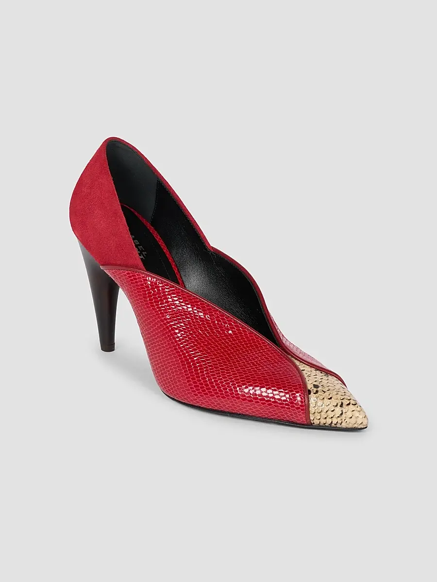 Isabel Marant Women's Luza 90MM Leather-Velvet Pumps | Thumbnail 3 Isabel Marant Women's Luza 90MM Leather-Velvet Pumps | Thumbnail 3